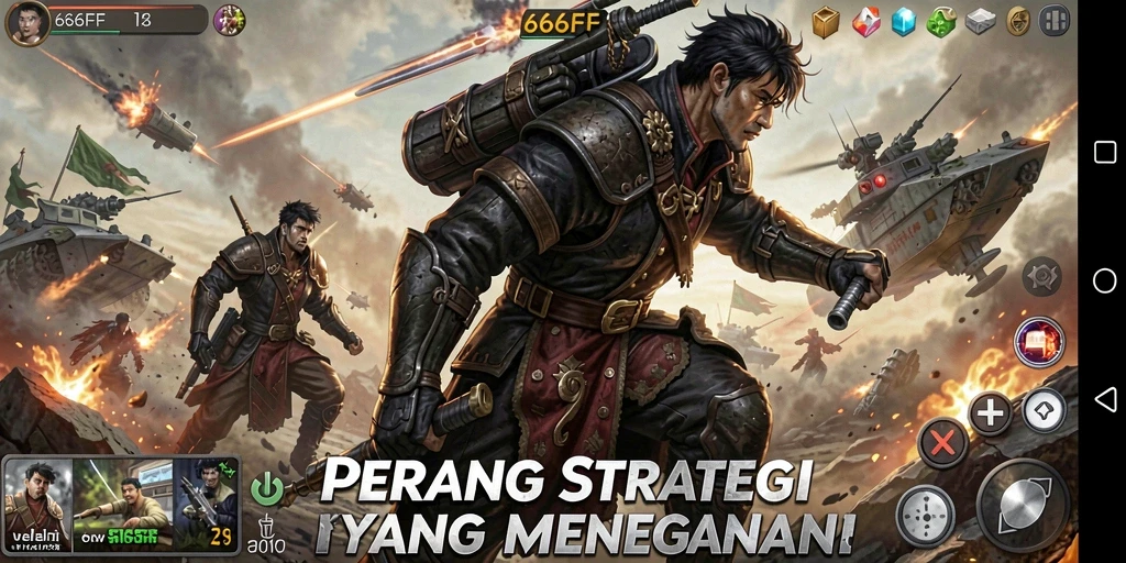 Tampilan menarik dari gameplay 666FF dengan pertempuran strategis.