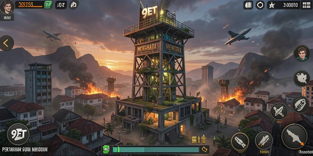 Screenshot menampilkan aksi menegangkan di game Tower Defense 9ET.