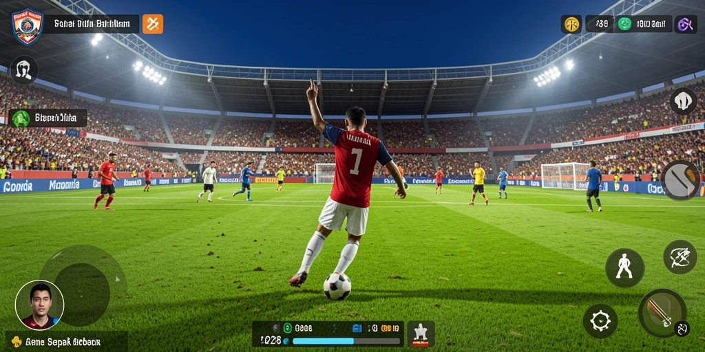 Gameplay mendebarkan dari API288 yang menampilkan aksi sepak bola nyata.