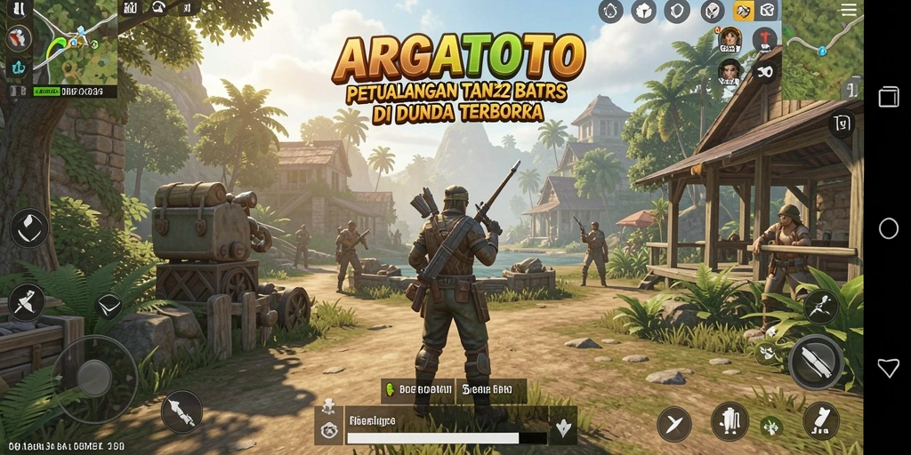 Screenshot gameplay ARGATOTO yang menunjukkan eksplorasi dunia terbuka.