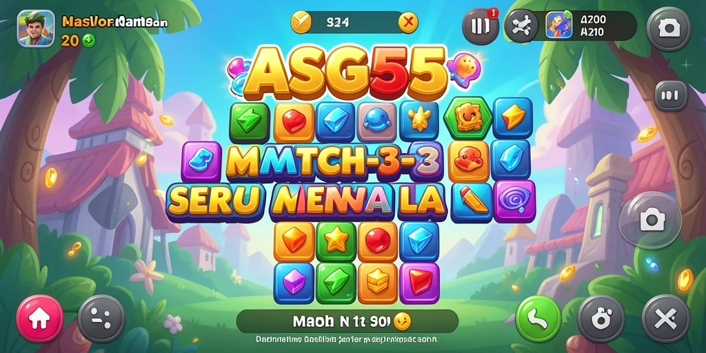 Screenshot gameplay ASG55 menampilkan aksi match-3 yang seru dan dinamis.