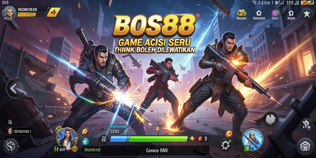 Tampilan gameplay seru dengan aksi mendebarkan dalam BOS88.