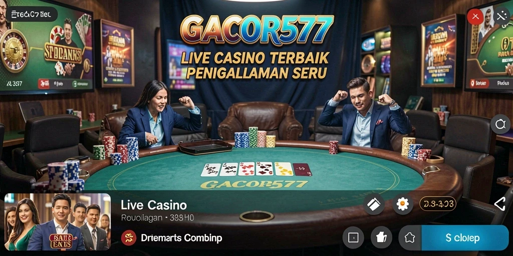 Tampilan gameplay Live Casino yang mendebarkan di GACOR577.