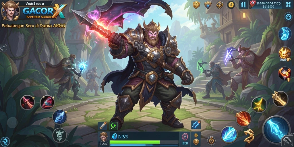 Tampilan gameplay seru dalam GACORX dengan aksi bertarung yang menakjubkan.