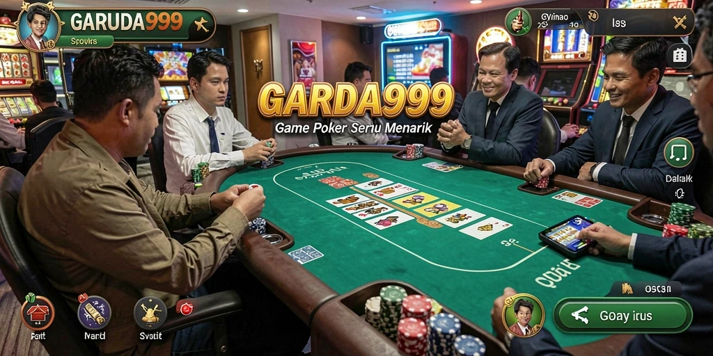 Tampilan gameplay poker yang mendebarkan di GARUDA999.