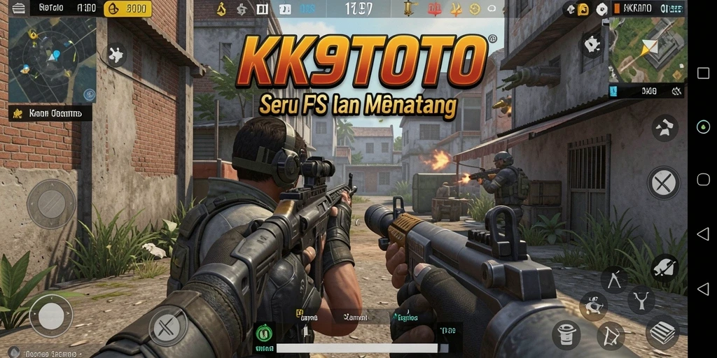Tampilan mendebarkan dalam gameplay FPS KPKTOTO saat pertempuran.