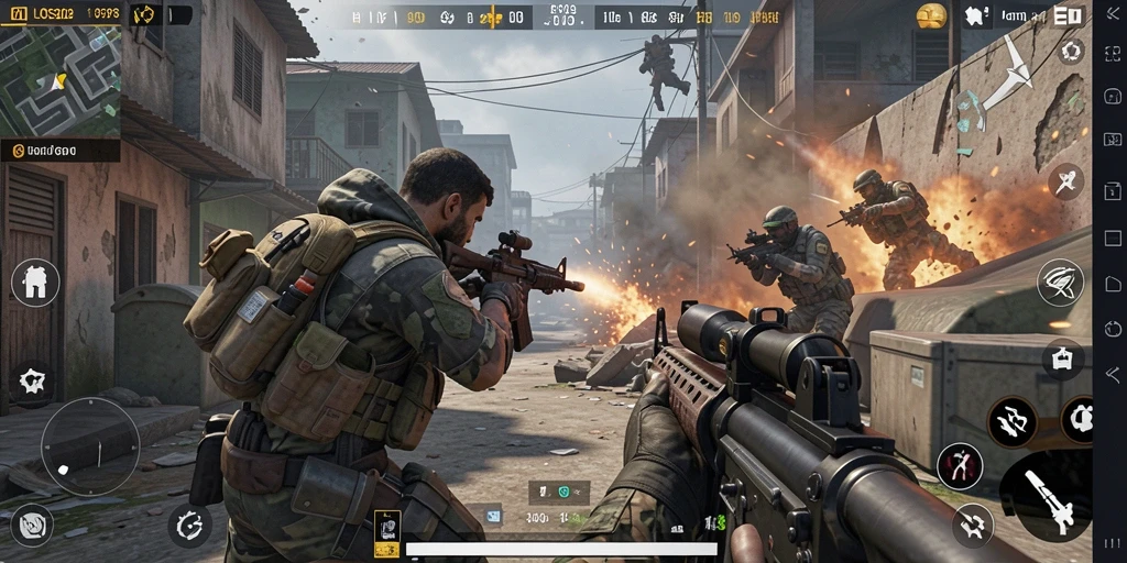 Tampilan gameplay intense dari LOS303 dengan aksi tembak-menembak yang seru.