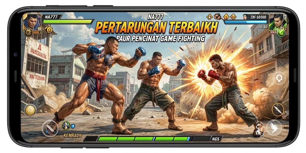 Tampilan karakter saat bertarung di arena NA777 dengan aksi yang menegangkan.