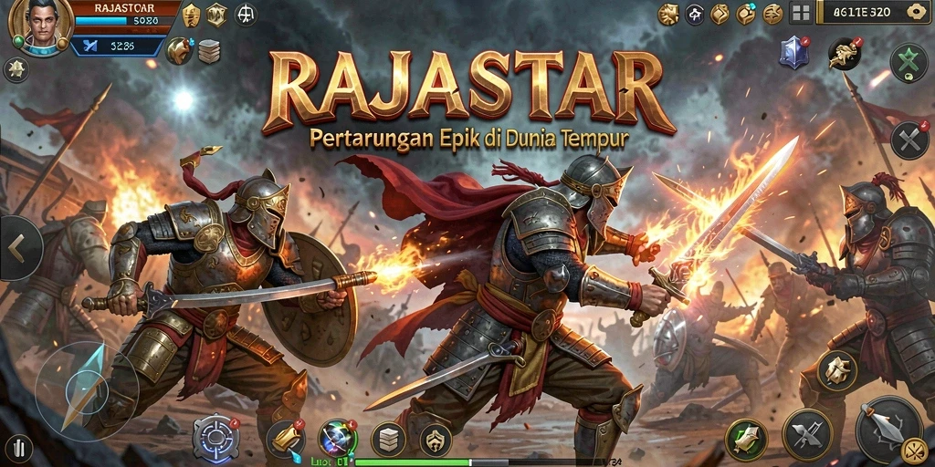 Tampilan seru dari pertarungan di RAJASTAR yang penuh aksi.