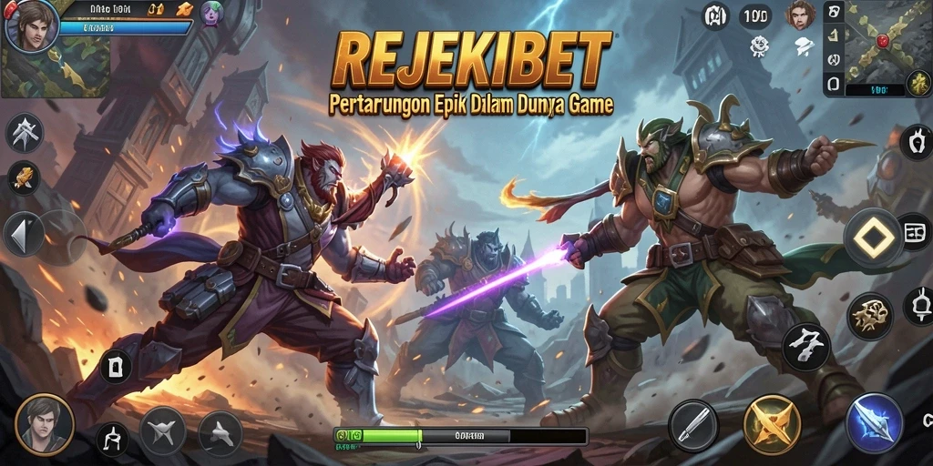 Tampilan gameplay REJEKIBET dengan aksi pertarungan yang seru.