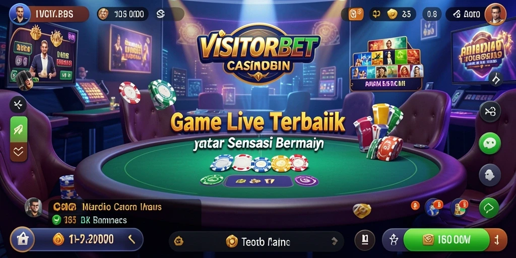 Screenshot gameplay Live Casino dengan dealer langsung yang interaktif.