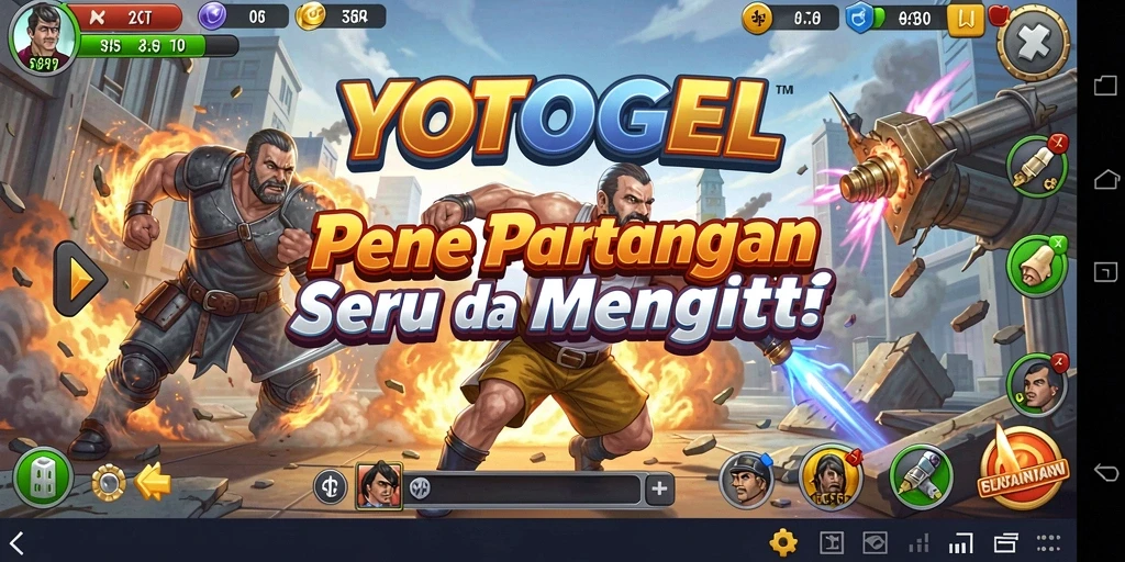 Screenshot gameplay YOTOGEL menunjukkan aksi pertarungan yang mendebarkan.